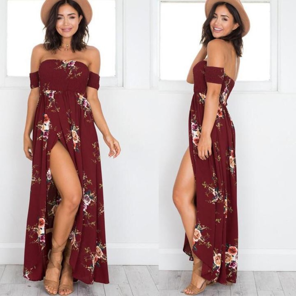 burgundy summer dress